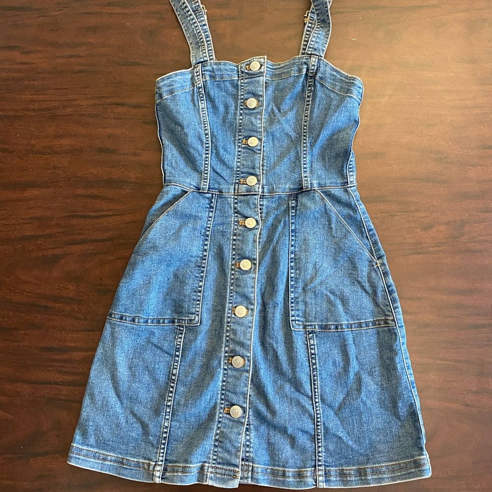 Button down denim dress